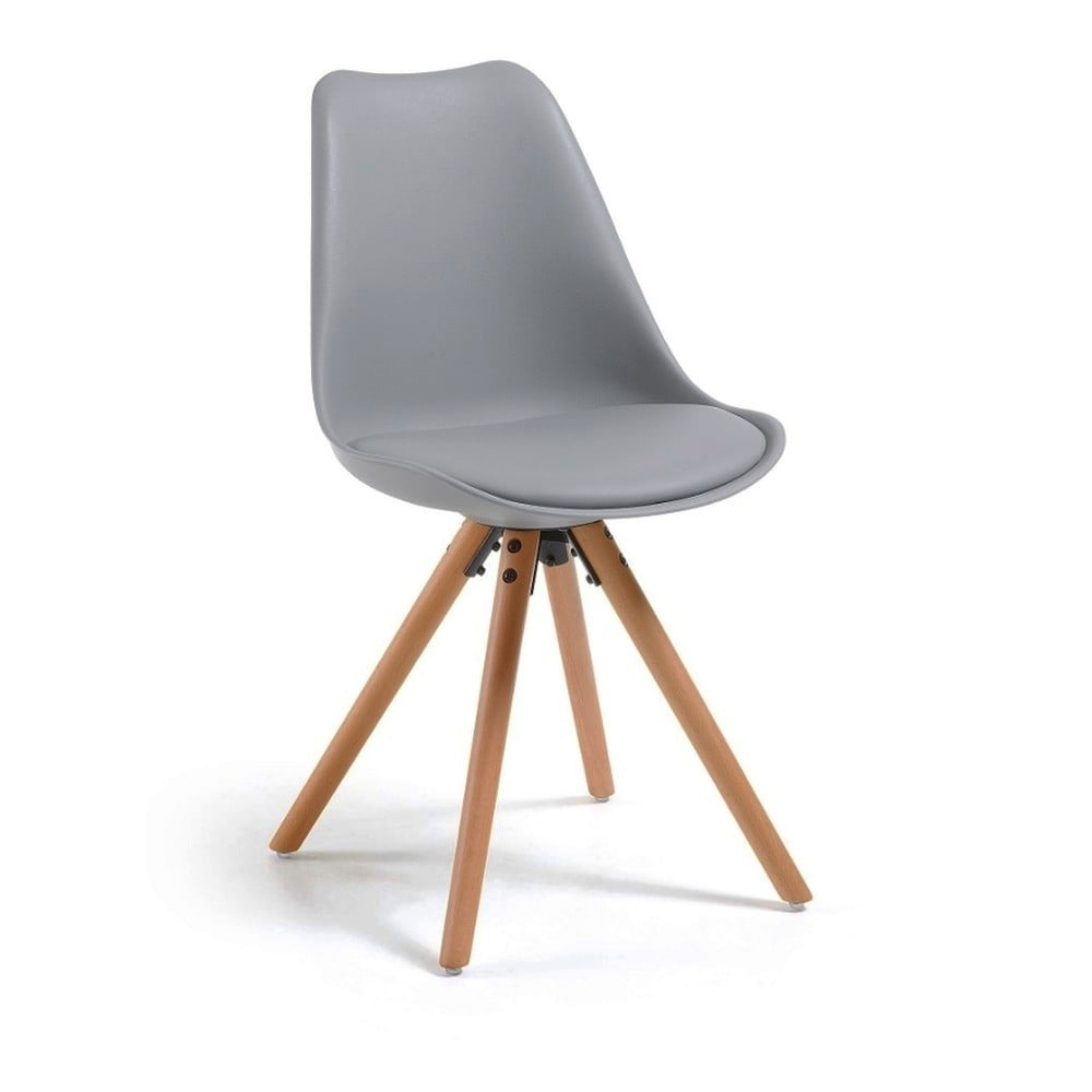 E-shop Sivá stolička s bukovými nohami Bonami Essentials Lumos