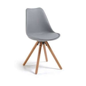 Sivá jedálenská stolička s drevenými nohami loomi.design