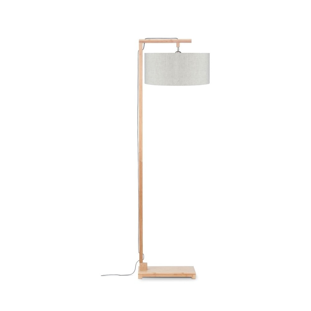 E-shop Stojacia lampa so svetlobéžovým tienidlom a konštrukciou z bambusu Good&Mojo Himalaya
