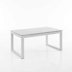 Biely kovový rozkladací jedálenský stôl Oreste Luchettas Clever, 160 × 90 cm