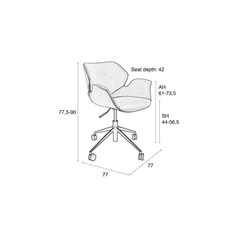 Obrázok Hnedá kancelárska stolička Zuiver Office Chair Nikki