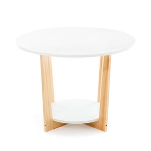 Biely odkladací stolík 360 Living Clear, Ø 52 cm