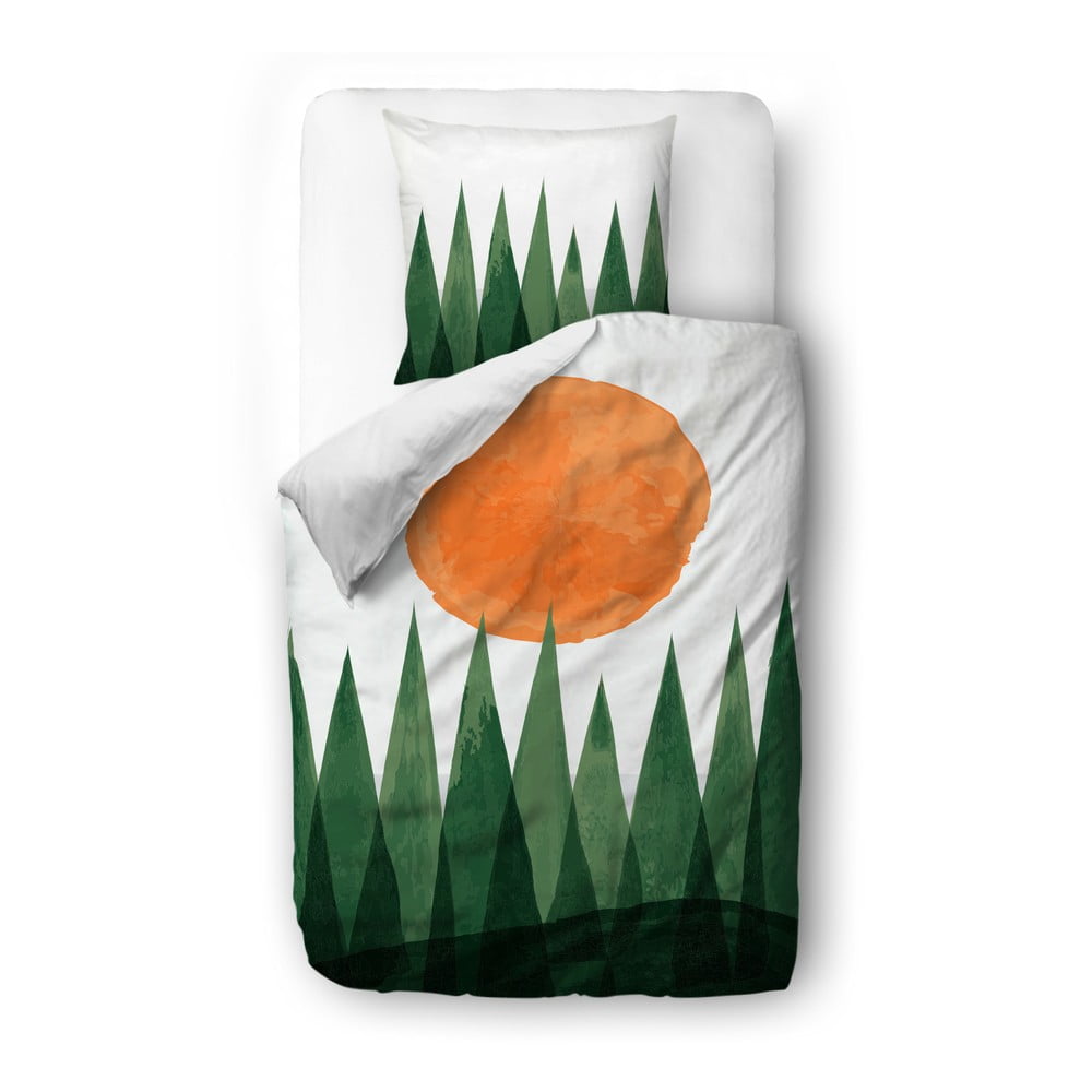 E-shop Bavlnená saténová posteľná bielizeň Butter Kings Sleepy Forest, 135 x 200 cm