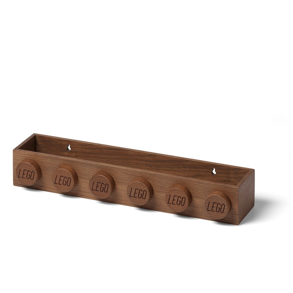 E-shop Detská nástenná polica z tmavo moreného dubového dreva LEGO® Wood