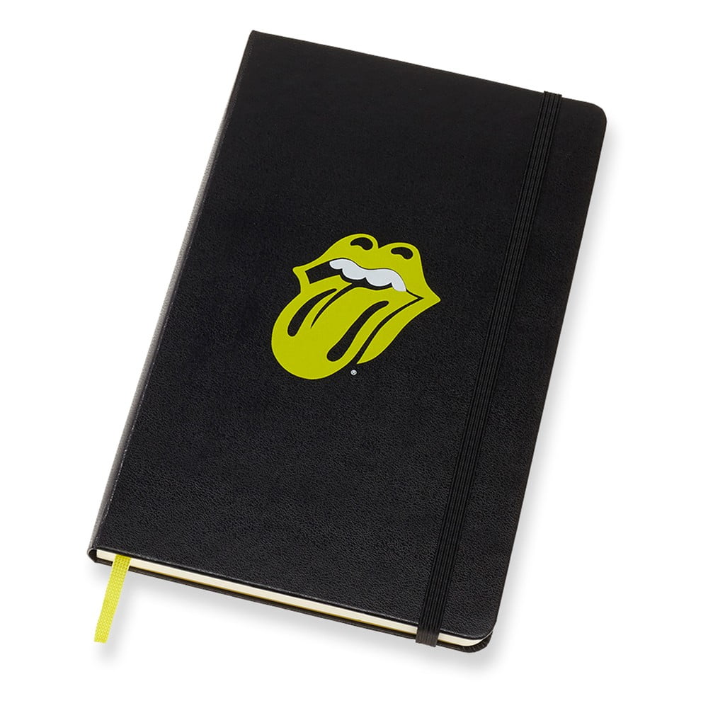 Obrázok Čierny linajkový zápisník v pevnej väzbe Moleskine Rolling Stones, 240 strán