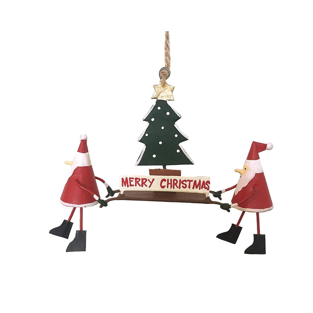 E-shop Vianočná závesná ozdoba G-Bork Santas with Christmastree