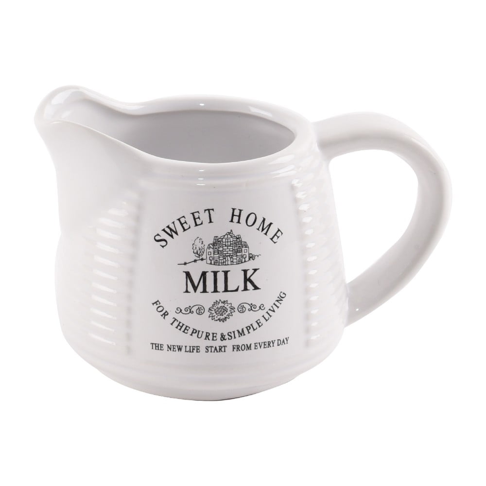 E-shop Biela keramická nádoba na mlieko Orion Sweet Home, 250 ml