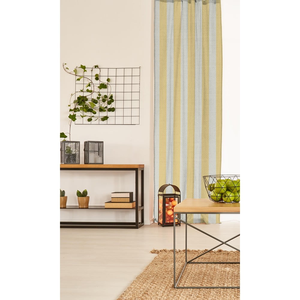 Obrázok Žltý záves Linen Couture Cuture Cortina Hogar Yellow Stripes