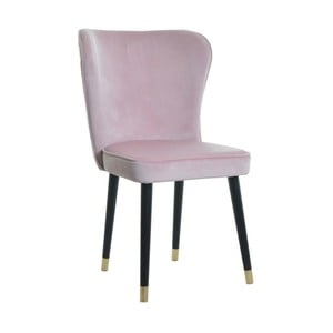 Ružová jedálenská stolička s detailmi v zlatej farbe JohnsonStyle Odette Mil