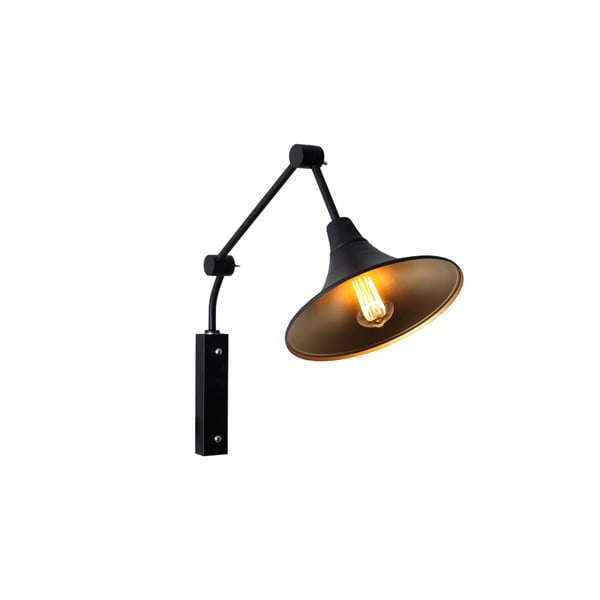 Čierna nástenná lampa Custom Form Miller, ø 25 cm