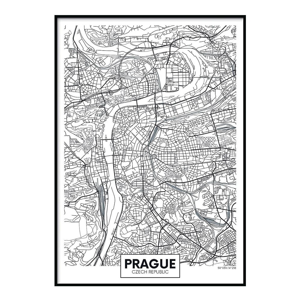 Obrázok Plagát DecoKing Map Prague, 70 x 50 cm