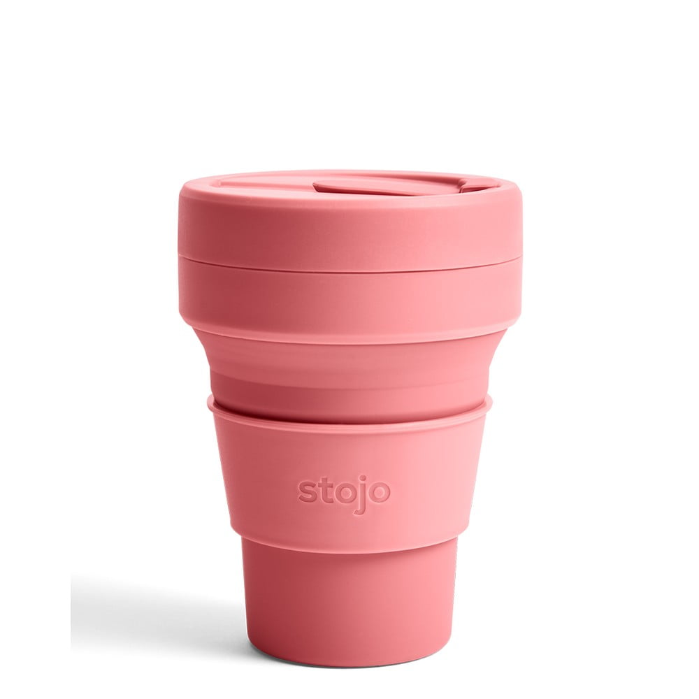 E-shop Oranžovo-ružový skladací cestovný hrnček Stojo Pocket, 355 ml