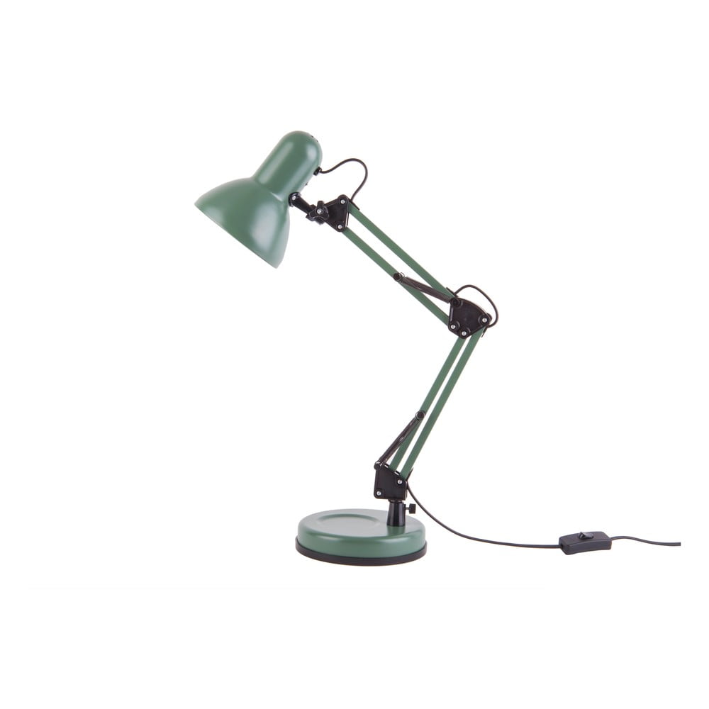 E-shop Zelená stolová lampa s čiernymi detailmi Leitmotiv Hobby, ø 12,5 cm