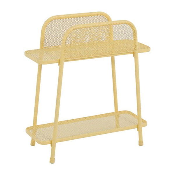 Žltý kovový odkladací stolík na balkón Garden Pleasure MWH, výška 70 cm