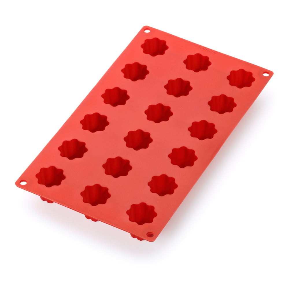 E-shop Červená silikónová forma na 18 mini dezertov v tvare hviezdičiek Lékué