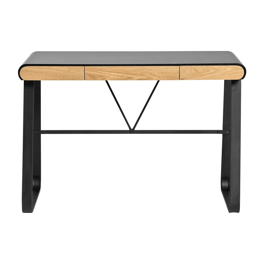 E-shop Čierny pracovný stôl s 3 zásuvkami Marckeric Astrid