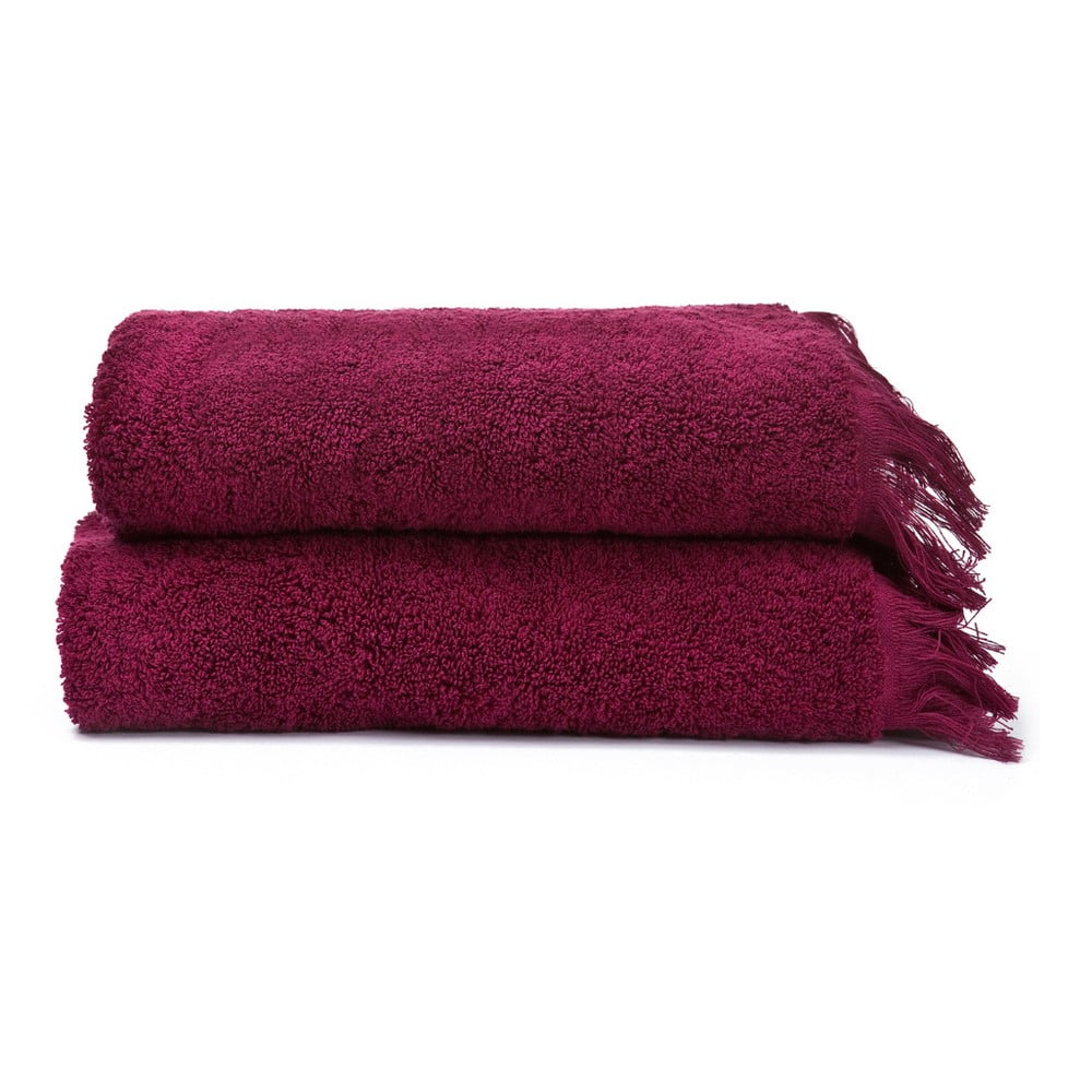 Sada 2 červených uterákov zo 100% bavlny Bonami Selection, 50 × 90 cm