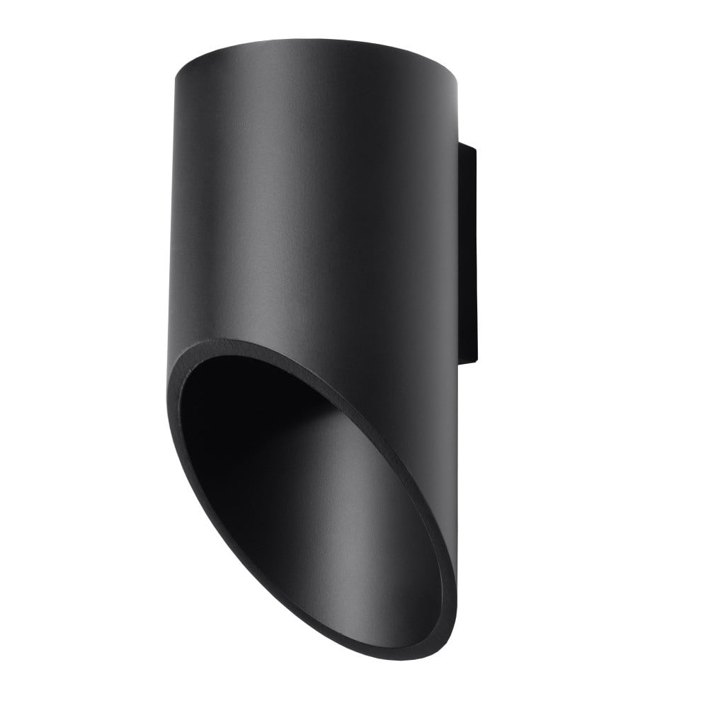 E-shop Čierne nástenné svietidlo Nice Lamps Nixon, dĺžka 20 cm