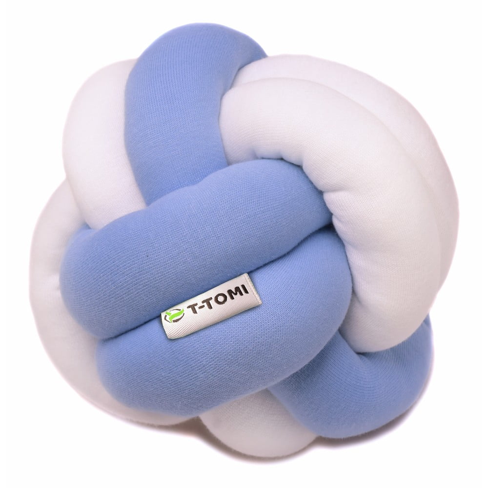 E-shop Modro-biela bavlnená pletená lopta T-TOMI, ø 20 cm