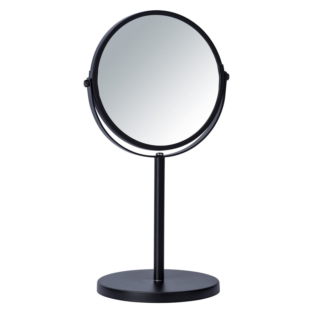 E-shop Čierne kozmetické zrkadlo Wenko Assisi, ⌀ 17 cm