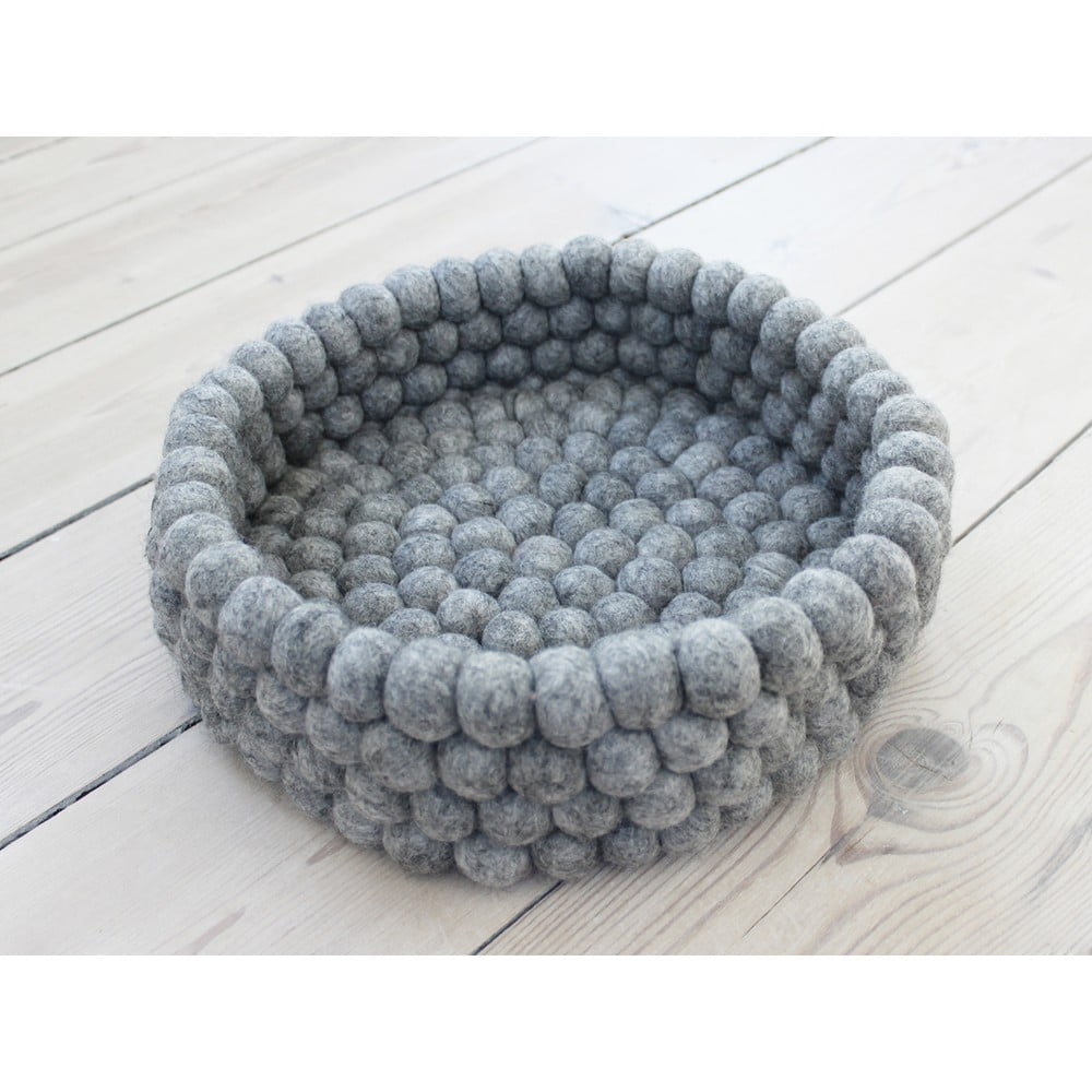 Obrázok Oceľovosivý guľôčkový vlnený úložný košík Wooldot Ball Basket, ⌀ 28 cm