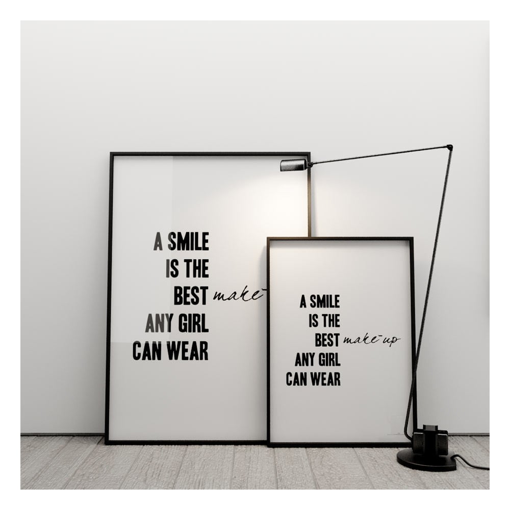 Plagát A smile is the best make up any girl can wear, 50x70 cm