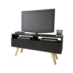 Čierny TV stolík Magenta Home Lucy, šírka 120 cm
