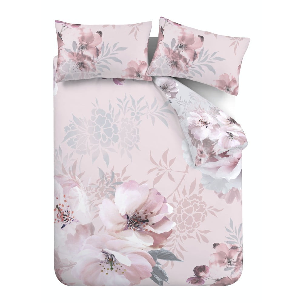 E-shop Ružové obliečky Catherine Lansfield Dramatic Floral, 135 x 200 cm