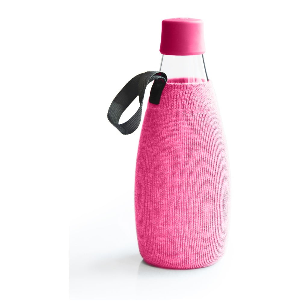 E-shop Ružový obal na sklenenú fľašu ReTap s doživotnou zárukou, 800 ml