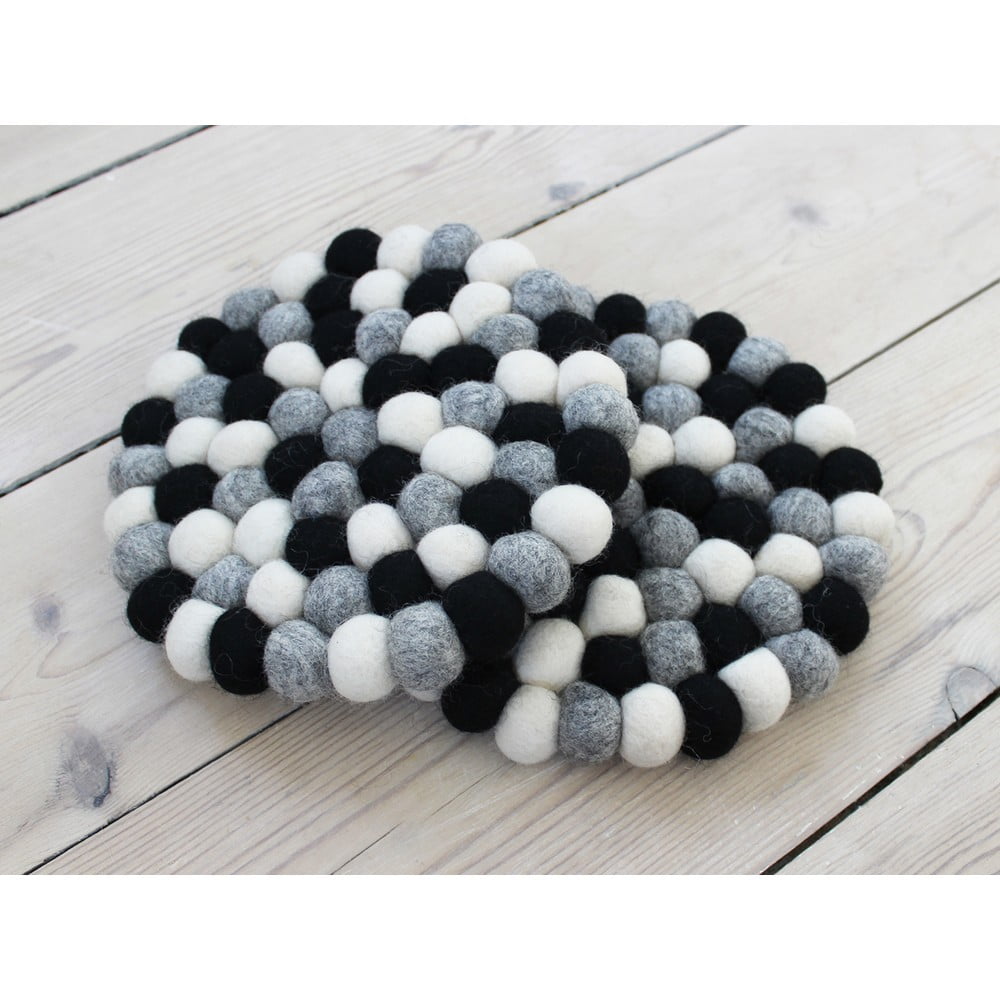 Obrázok Čierno-biela guľôčková podložka z vlny Wooldot Ball Coaster, ⌀ 20 cm