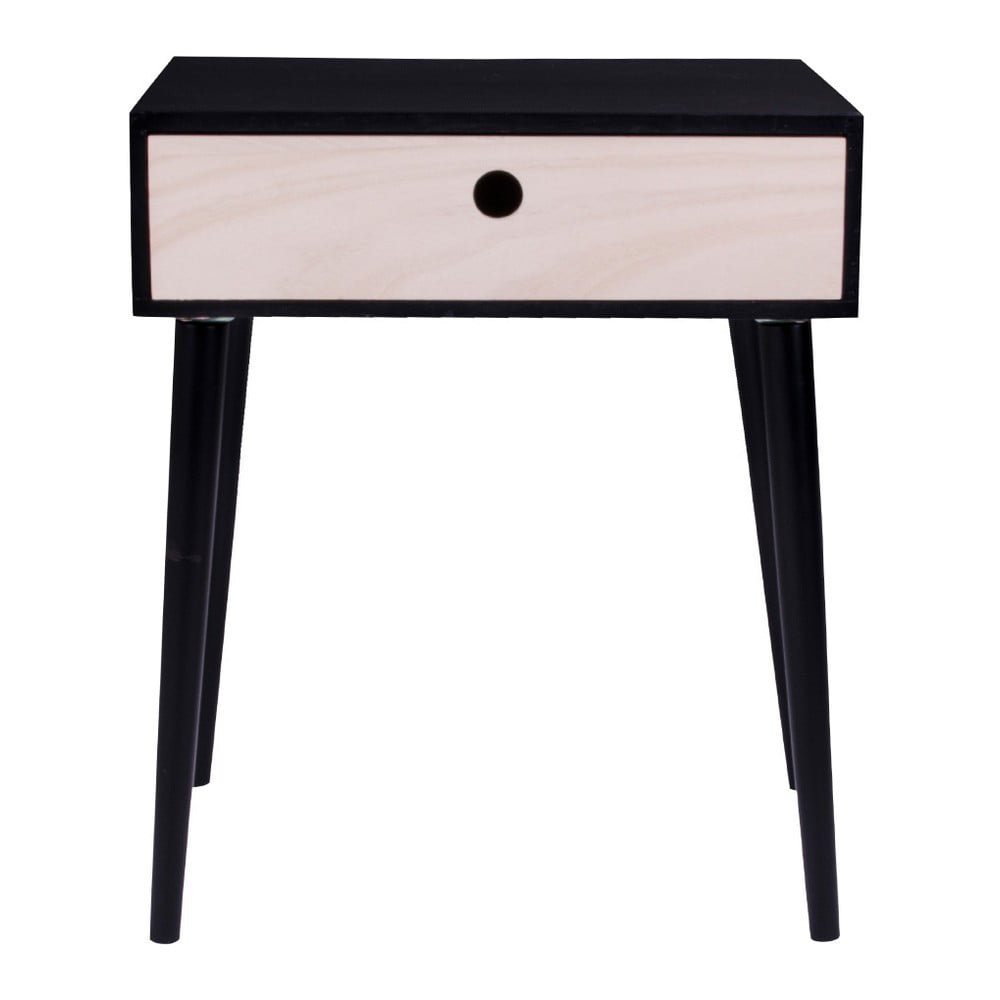 E-shop Čierny drevený odkladací stolík s čiernym rámom House Nordic Parma