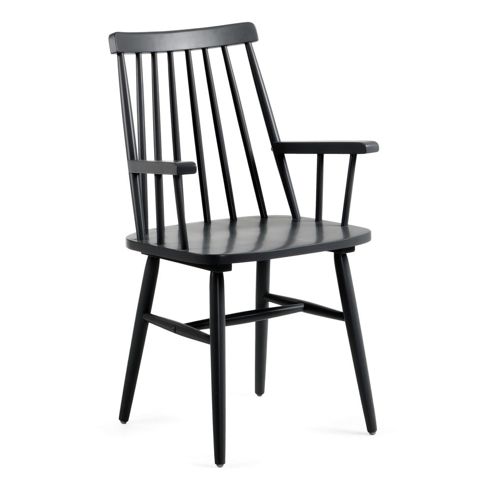 E-shop Čierna jedálenská stolička z dreva kaučukovníka Kave Home Kristie