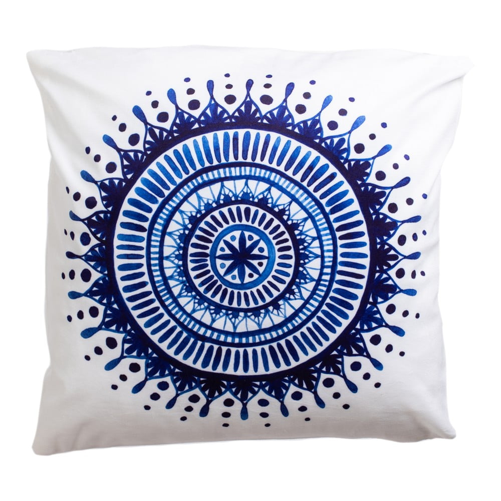 E-shop Modro-biely dekoračný vankúš 45x45 cm Mandala - JAHU collections