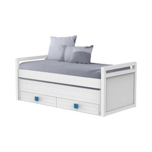 Biela jednolôžková posteľ s výsuvnou zásuvkou Trébol Mobiliario Aura, 90 × 190/200 cm