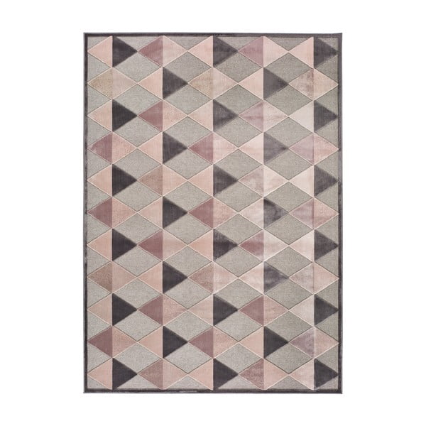 Sivo-ružový koberec Universal Farashe Triangle, 140 x 200 cm