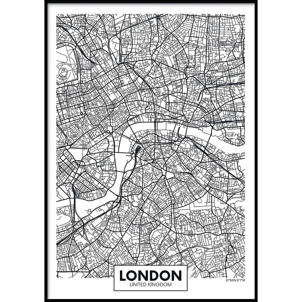 Obrázok Nástenný obraz MAP/LONDON, 70 x 100 cm