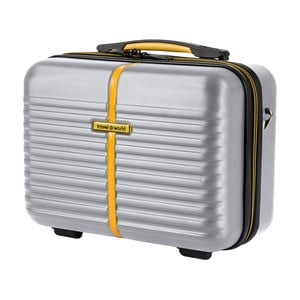 Kozmetický kufrík v striebornej farbe Travel World, 28 × 35 cm