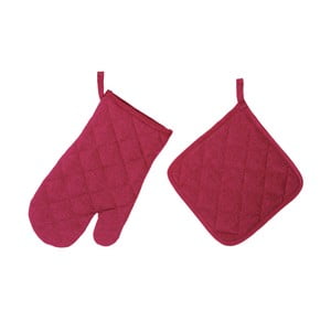 Set fuchsiovo-ružovej chňapky a rukavice Unimasa