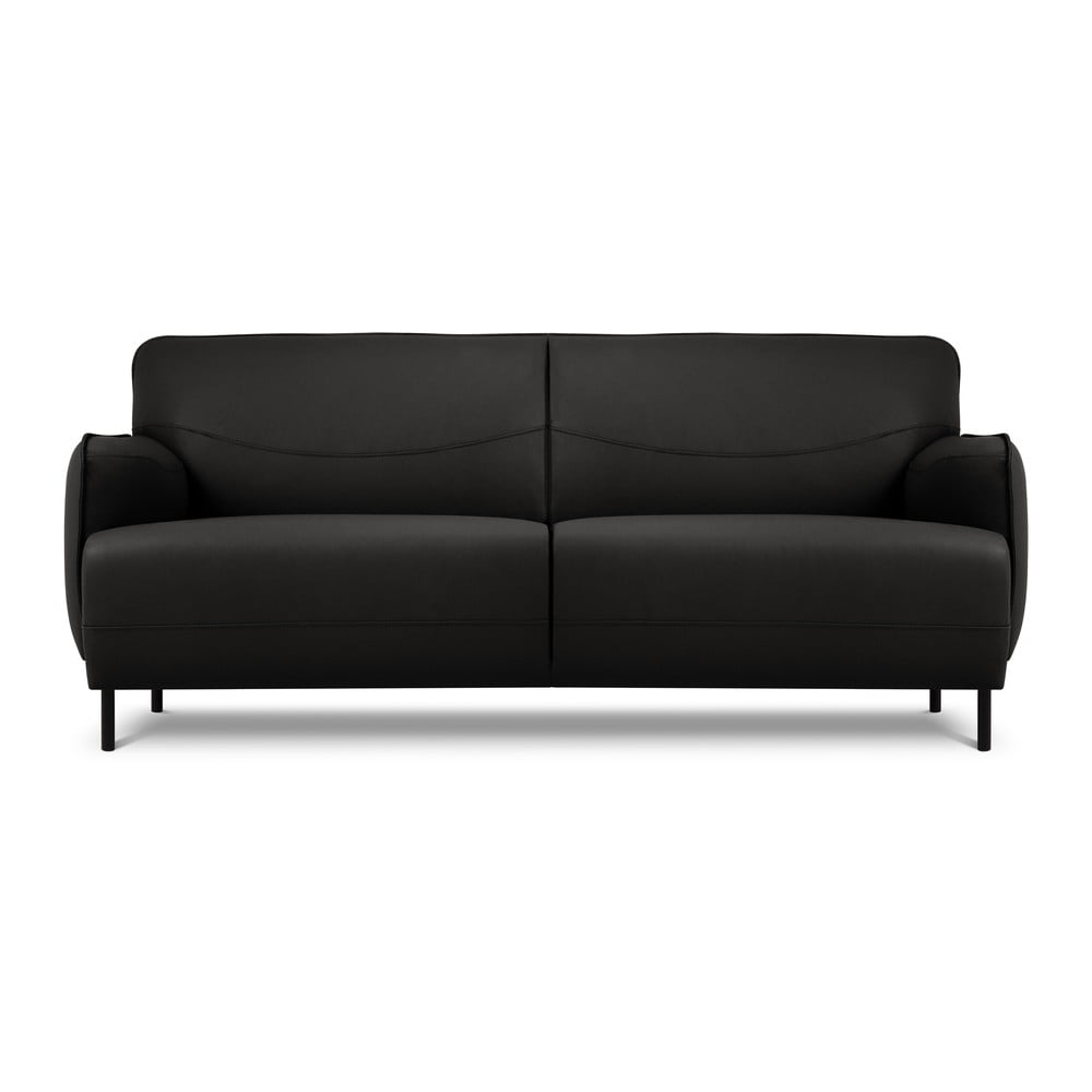 E-shop Čierna kožená pohovka Windsor & Co Sofas Neso, 175 x 90 cm