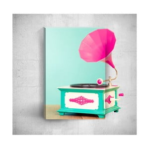 Nástenný 3D obraz Mosticx Pink Gramophone, 40 × 60 cm