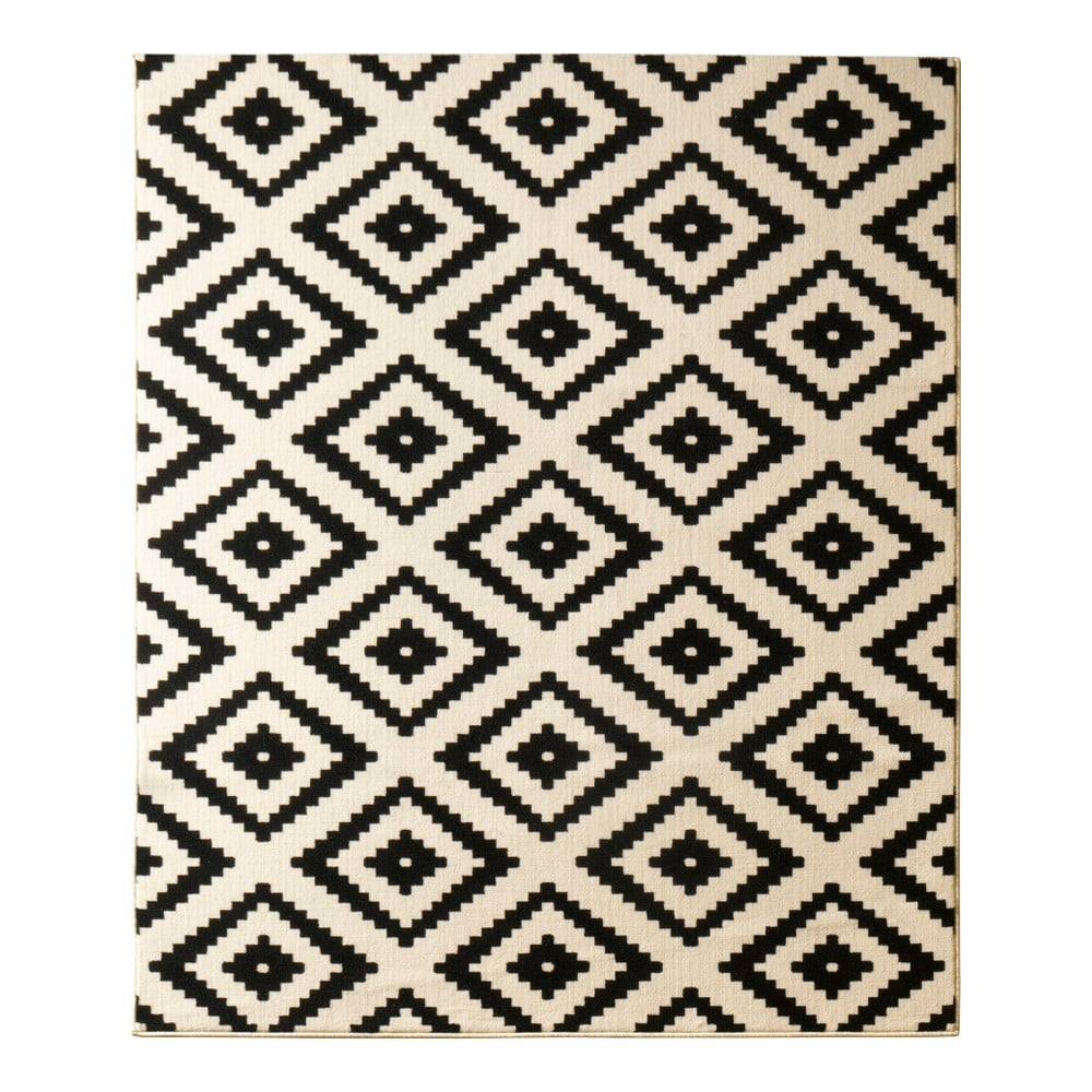 Krémovo-čierny koberec Hanse Home Hamla Diamond, 160 × 230 cm
