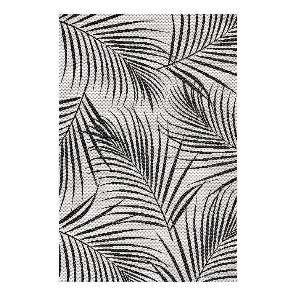 E-shop Čierno-sivý vonkajší koberec Ragami Flora, 120 x 170 cm