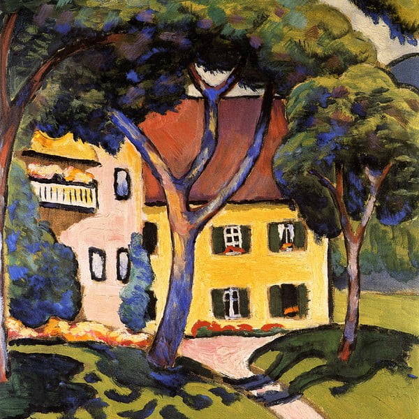 Reprodukcia obrazu August Macke - House in a Landscape, 60 × 60 cm