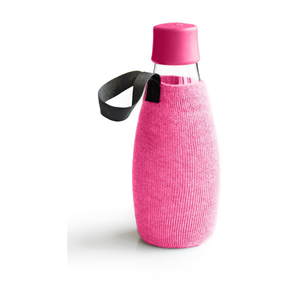 E-shop Ružový obal na sklenenú fľašu ReTap s doživotnou zárukou, 500 ml