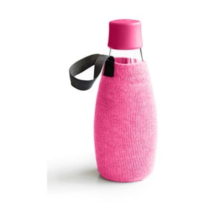 Ružový obal na sklenenú fľašu ReTap s doživotnou zárukou, 500 ml
