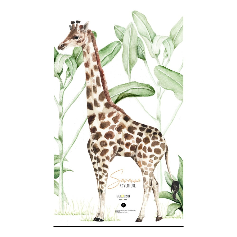 E-shop Nástenná samolepka žirafy Dekornik, 77 cm