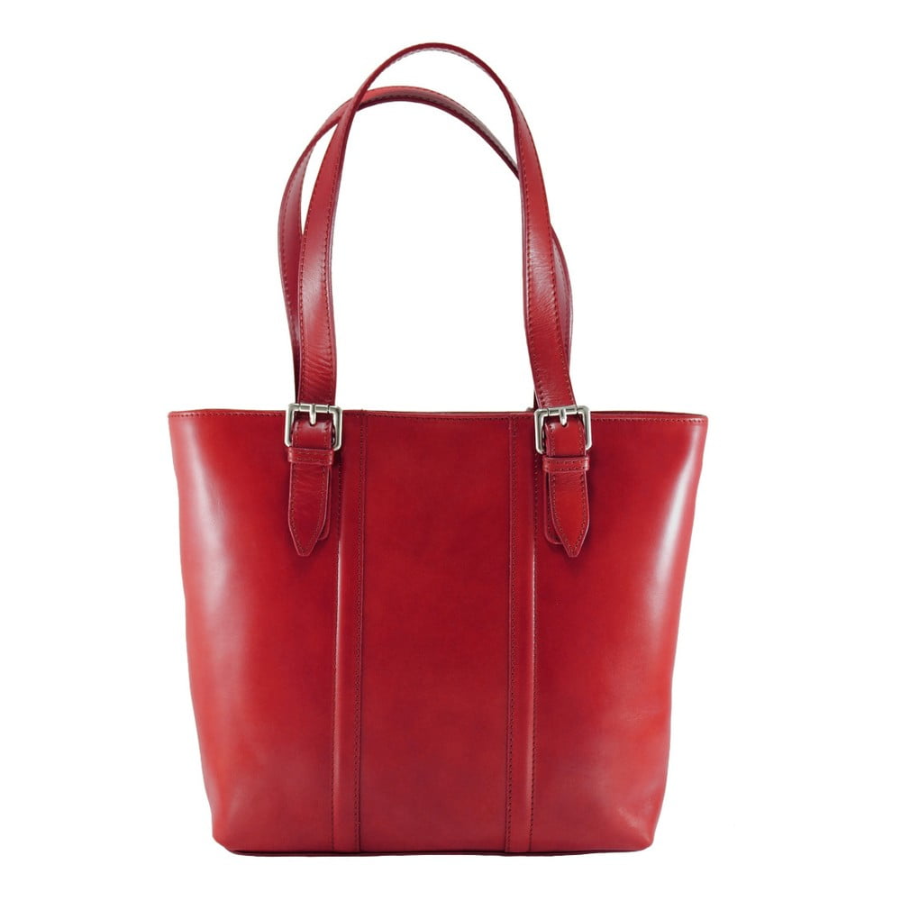 E-shop Červená kožená kabelka Chicca Borse Fiona