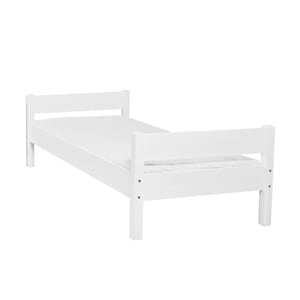 Biela detská jednolôžková posteľ z masívneho bukového dreva Mobi furniture Mia, 200 × 90 cm