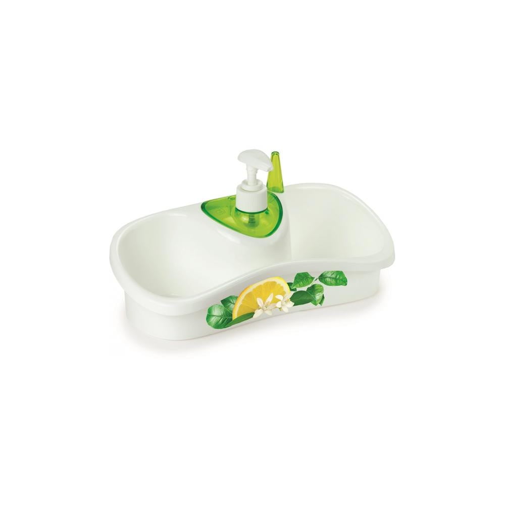 E-shop Zelený stojan na umývanie riadu s dávkovačom saponátu Snips