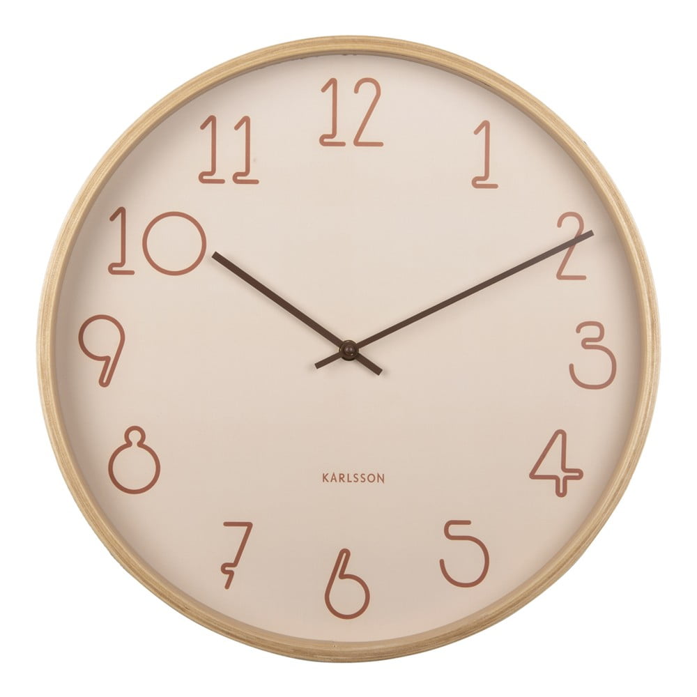 E-shop Béžové nástenné hodiny Karlsson Sencillo, ø 40 cm